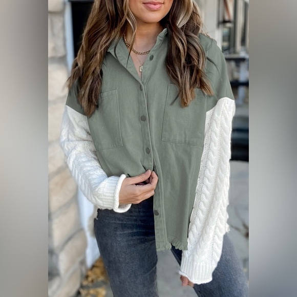 Crème Denim n Sweater Jacket - Picture 3 of 4